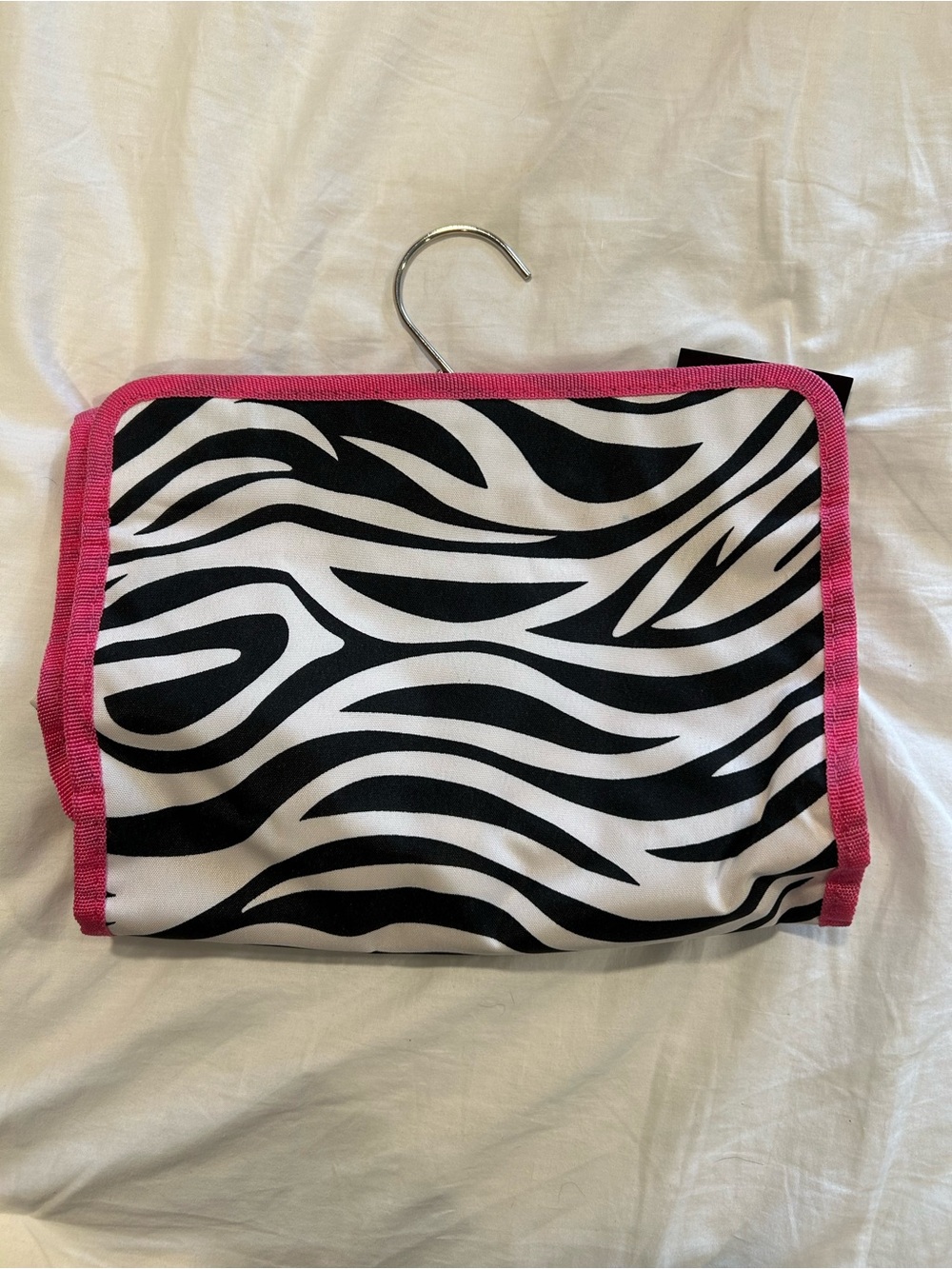 Target Zebra Print Hanging Cosmetic Organizer with Pink Trim